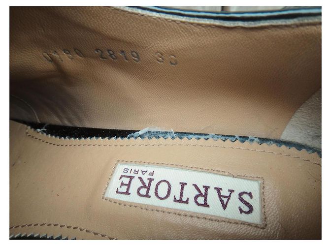 Derbies Sartore en python noir et beige - vue 5