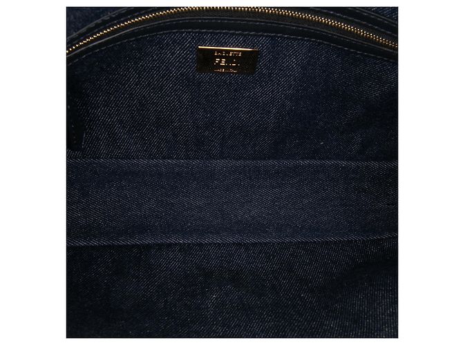 Fendi Blu Grande Borsa Baguette in Denim - vista 4