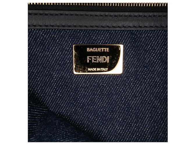 Fendi Blu Grande Borsa Baguette in Denim - vista 5