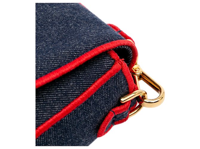 Fendi Blu Grande Borsa Baguette in Denim - vista 7
