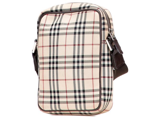 Borsa a tracolla Burberry Beige House Check Canvas - vista 2