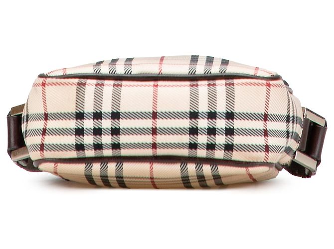 Borsa a tracolla Burberry Beige House Check Canvas - vista 3