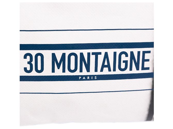 Dior Edizione Limitata Bianca Bilum Trompe Loeil Canvas 30 Montaigne Pochette Bianco Bianco sporco - vista 6