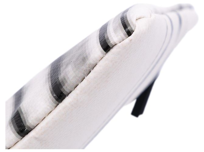 Dior Edizione Limitata Bianca Bilum Trompe Loeil Canvas 30 Montaigne Pochette Bianco Bianco sporco - vista 9