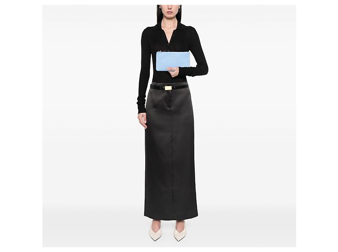 Gucci große Swing-Tasche aus blauer Kalbsleder mit Dollar-Muster - Ansicht 12