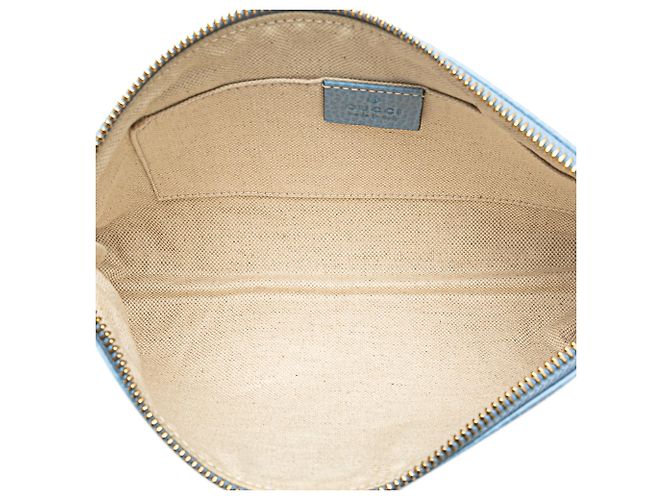 Gucci große Swing-Tasche aus blauer Kalbsleder mit Dollar-Muster - Ansicht 4