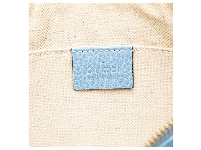 Gucci große Swing-Tasche aus blauer Kalbsleder mit Dollar-Muster - Ansicht 5