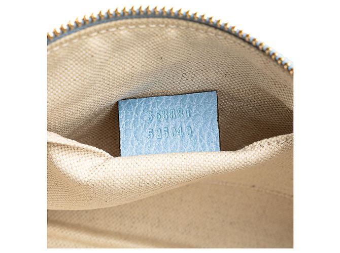 Gucci große Swing-Tasche aus blauer Kalbsleder mit Dollar-Muster - Ansicht 6
