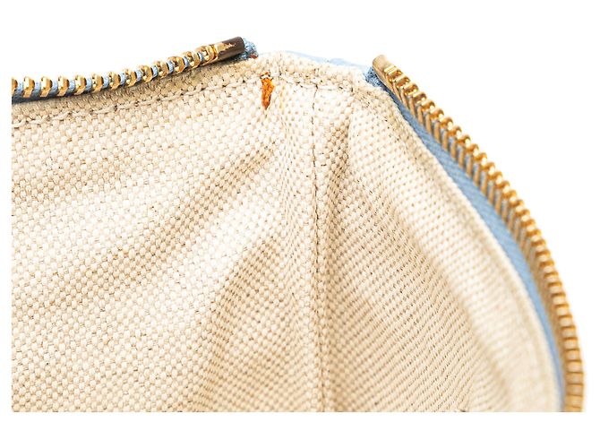 Gucci große Swing-Tasche aus blauer Kalbsleder mit Dollar-Muster - Ansicht 7