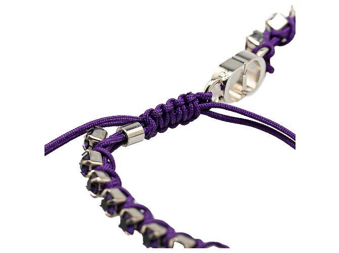 Bracciale regolabile in corda tecnica in cristallo placcato palladio argento di Dior - vista 4