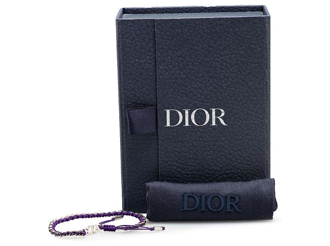 Bracciale regolabile in corda tecnica in cristallo placcato palladio argento di Dior - vista 6