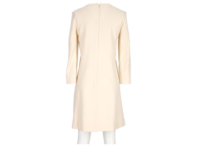 Vestido Chloé con Detalle de Botón en Acetato Beige - vista 10