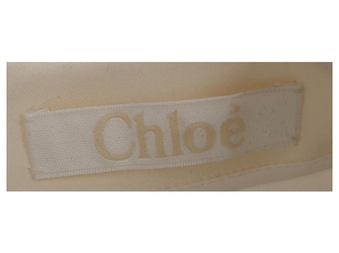 Vestido Chloé con Detalle de Botón en Acetato Beige - vista 11