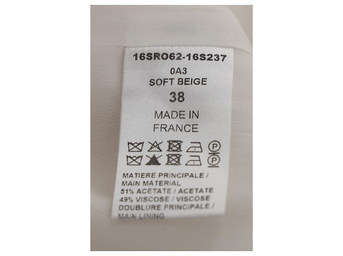 Vestido Chloé con Detalle de Botón en Acetato Beige - vista 12