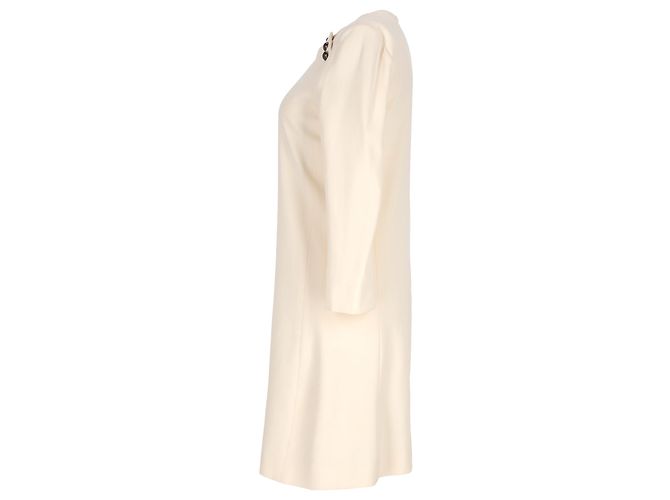 Vestido Chloé con Detalle de Botón en Acetato Beige - vista 2