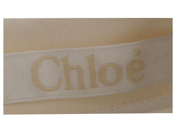 Vestido Chloé con Detalle de Botón en Acetato Beige - vista 4