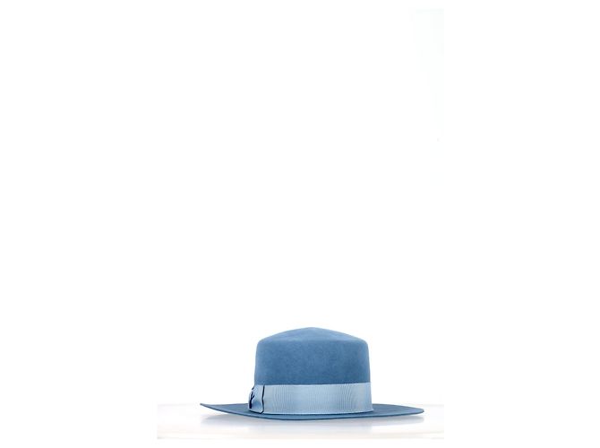 Cappello Fedora Saint Laurent in lana azzurra - view 7