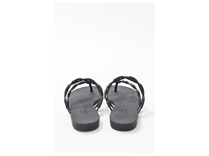 Sandali Hermès Island in gomma nera Nero - vista 11