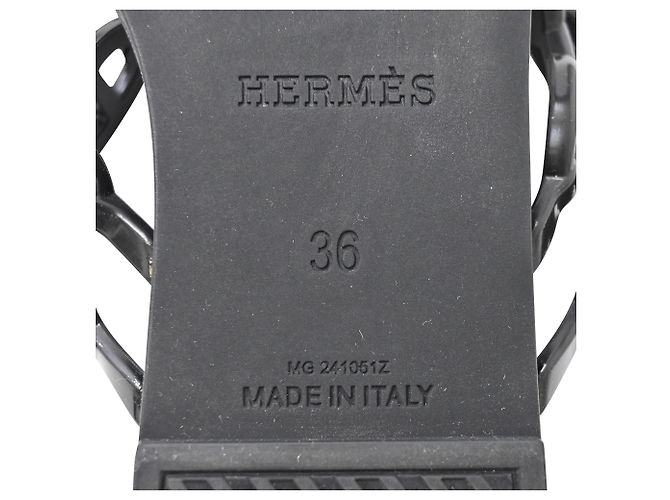 Sandali Hermès Island in gomma nera Nero - vista 7