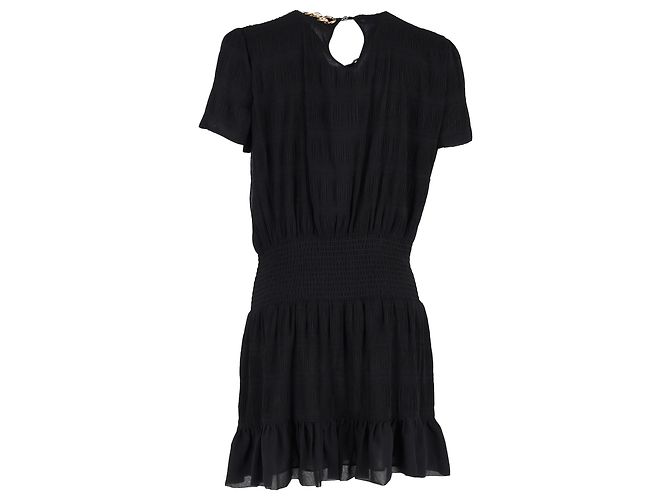 A-Linien-Kleid aus schwarzem Polyester von Michael by Michael Kors mit Kettenhals - Ansicht 3