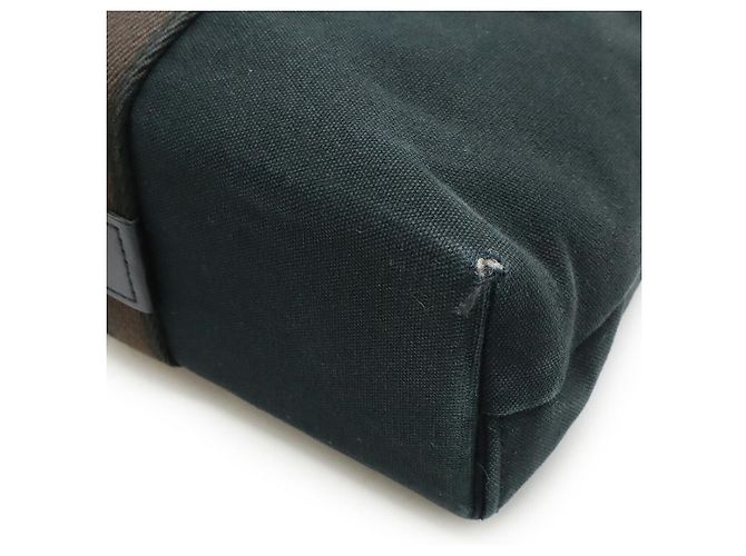 Hermès Borsa 2 in 1 in tela e pelle Hermes Troca Horizontal MM Nero - vista 3