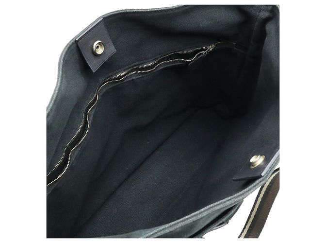 Hermès Borsa 2 in 1 in tela e pelle Hermes Troca Horizontal MM Nero - vista 6
