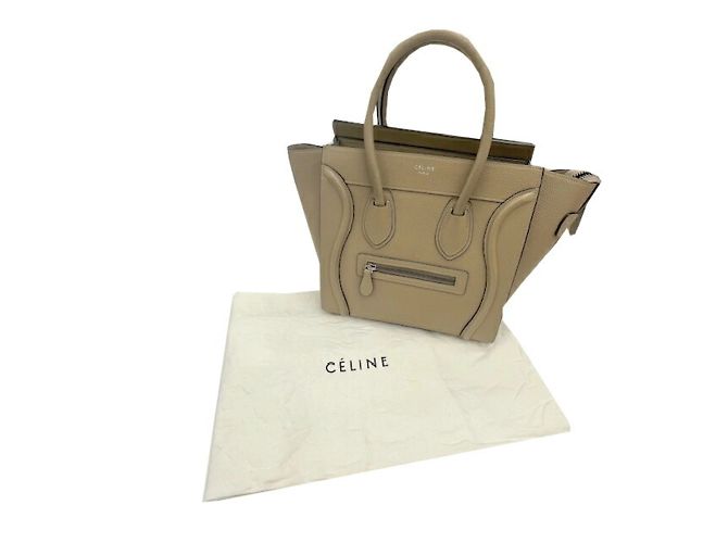 Céline Celine Luggage Micro Shopper Lederhandtasche Grau - Ansicht 16
