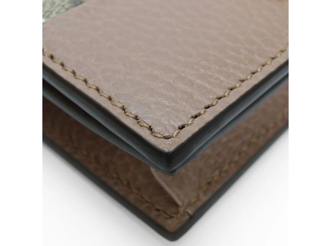 Portafoglio bi-fold Gucci in rosa polveroso e beige - vista 4