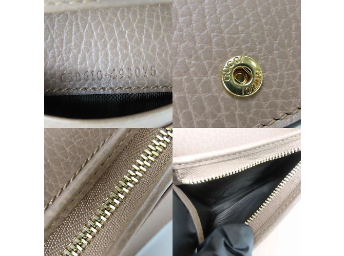 Portafoglio bi-fold Gucci in rosa polveroso e beige - vista 9