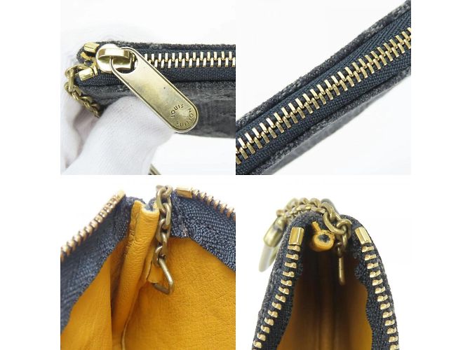Monedero de denim Monogram Louis Vuitton Castaño Negro - vista 9