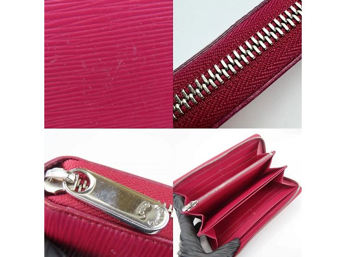 Cartera larga Louis Vuitton en cuero Epi Burdeos Fucsia - vista 6