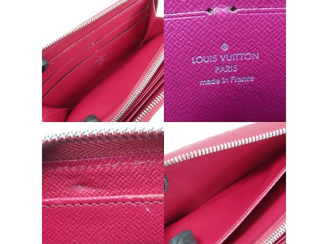 Cartera larga Louis Vuitton en cuero Epi Burdeos Fucsia - vista 7