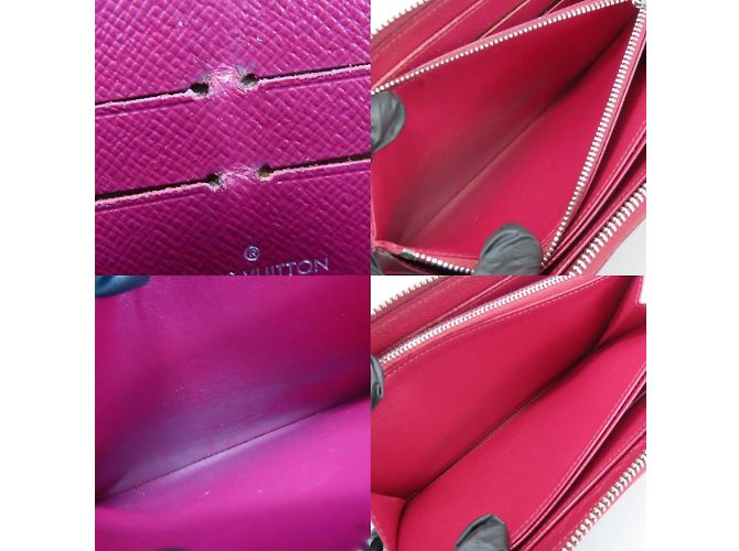 Cartera larga Louis Vuitton en cuero Epi Burdeos Fucsia - vista 8