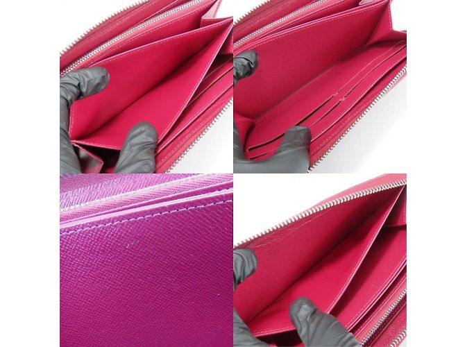 Cartera larga Louis Vuitton en cuero Epi Burdeos Fucsia - vista 9