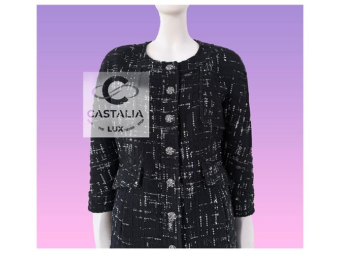 Chanel Tweed Jacke Schwarz - Ansicht 5