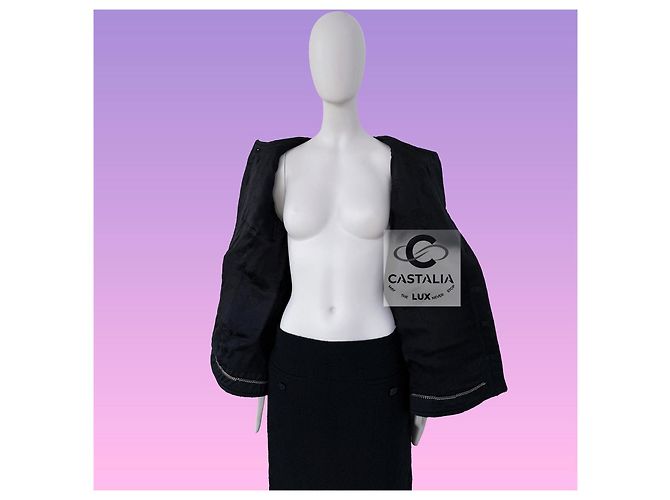 Chanel Tweed Jacke Schwarz - Ansicht 7