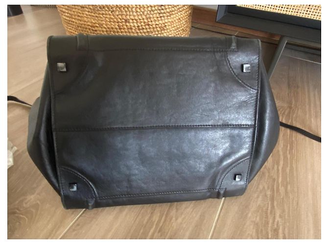 Borsa Céline luggage phantom modello medio in vitello morbido nero - vista 13