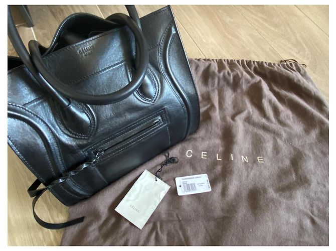 Borsa Céline luggage phantom modello medio in vitello morbido nero - vista 5