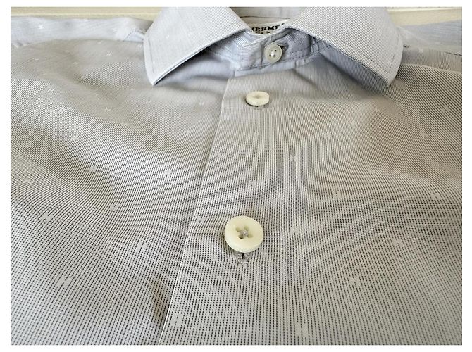 Hermès Camicia (su misura) Hermes Paris | Grigio 'H' Monogramma | Taglia S - vista 7