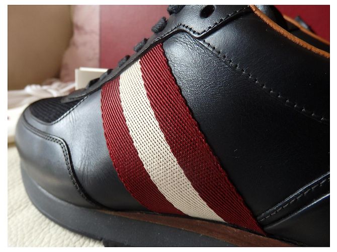 Bally Aston Leder Sneaker Gr. 39.5 UK5.5 | NP 595€ | Schuhe EU40 Schwarz Rot Creme - Ansicht 13