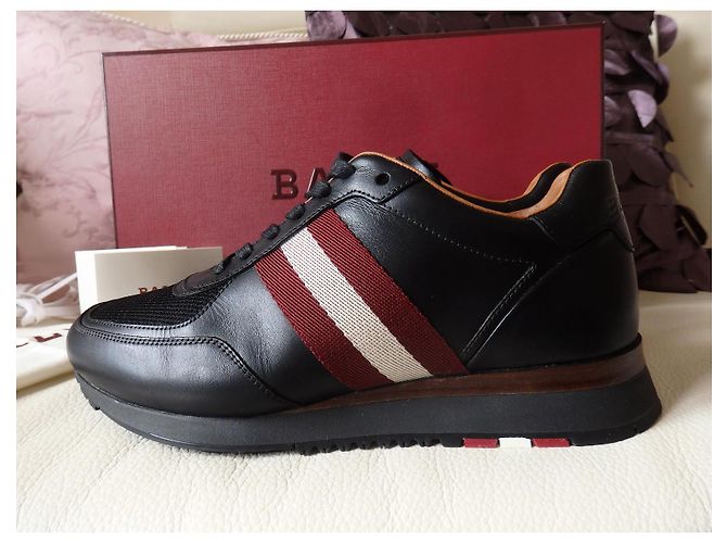Bally Aston Leder Sneaker Gr. 39.5 UK5.5 | NP 595€ | Schuhe EU40 Schwarz Rot Creme - Ansicht 14