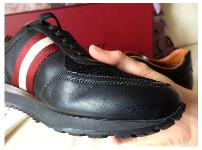 Bally Aston Leder Sneaker Gr. 39.5 UK5.5 | NP 595€ | Schuhe EU40 Schwarz Rot Creme - Ansicht 15
