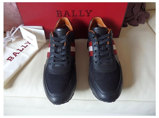Bally Aston Leder Sneaker Gr. 39.5 UK5.5 | NP 595€ | Schuhe EU40 Schwarz Rot Creme - Ansicht 3