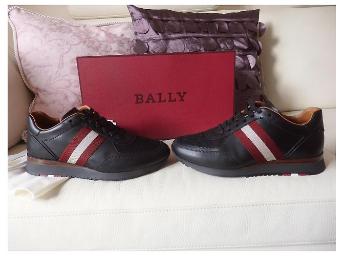 Bally Aston Leder Sneaker Gr. 39.5 UK5.5 | NP 595€ | Schuhe EU40 Schwarz Rot Creme - Ansicht 4