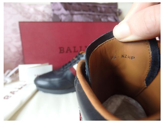Bally Aston Leder Sneaker Gr. 39.5 UK5.5 | NP 595€ | Schuhe EU40 Schwarz Rot Creme - Ansicht 9