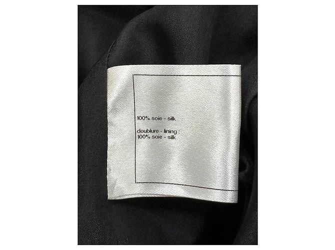 Pantalones rectos de seda negra CHANEL Talla 34 Negro - vista 5