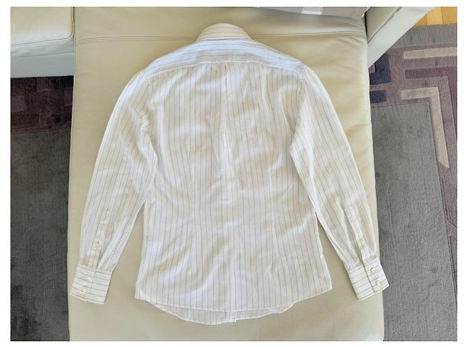 Brunello Cucinelli Hemd weiß gestreift Größe XS - Slim Fit UVP 690 € - Ansicht 4