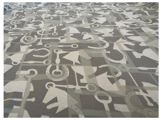 Hermès Hermes Paris T-Shirt "Abstrait De Cheval" SS21 / Größe XS Weiß Grau Monogramm - Ansicht 10
