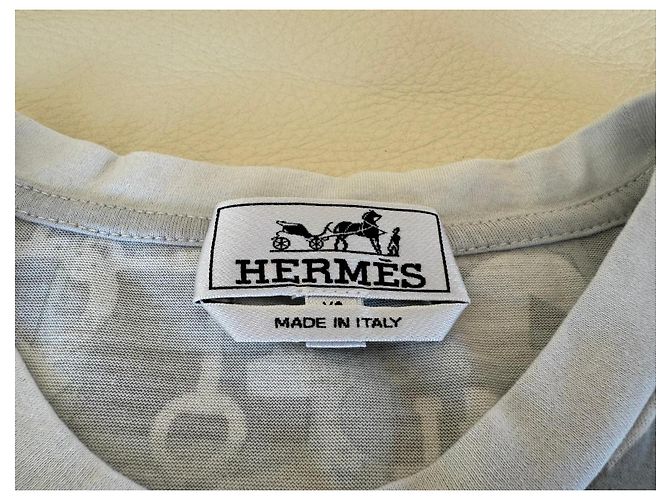 Hermès Hermes Paris T-Shirt "Abstrait De Cheval" SS21 / Größe XS Weiß Grau Monogramm - Ansicht 4