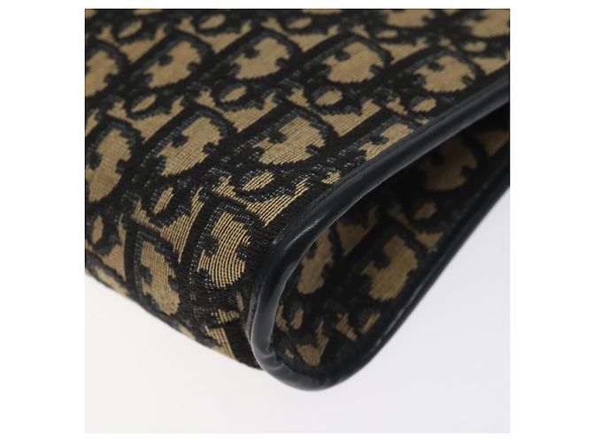 Bolso de hombro de lona Trotter Christian Dior azul marino dorado Auth BA3029 - vista 10